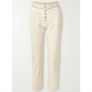 Redone Blanco Multi Color Stitch Button up Jeans 26